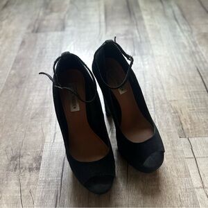 Elegant Black Peep-Toe Heels